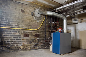 Basement gas furnace
